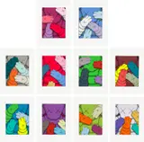 Kaws, URGE, 2020, The complete set of 10 screenprints in colours, on Saunders Waterford paper, the full sheets loose (as issued), with the title page, all contained in the original blue fabric-covered clamshell portfolio box with embossed title