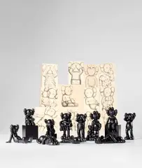 Bronze Figures by Kaws, 2022, The complete set of 12 bronze figures, all contained in the original wooden presentation boxes, sold Jan 2024