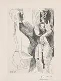 Pablo Picasso, Deux femmes (Two Women), plate 62 from Série 156 (Bl. 1917, Ba. 1925), 1971, Etching, on wove paper, with full margins