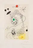 Joan Miró, Passacaille (Passacaglia) (D. 457), 1968, Aquatint and drypoint in colours with carborundum, on pearl Japan paper, with full margins