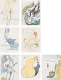 Dali Illustré Casanova (Mémories de Casanova) (Dali Illustrates Casanova, Memories of Casanova) (M. & L. 174-187) by Salvador Dalí, 1967, The complete set of 14 heliogravures in colours, on BFK Rives paper, the full sheets, loose (as issued), with text, titl, sold Jan 2024