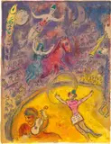 Marc Chagall, Le cirque (The Circus): plate 23 (M. 512, C. Bks. 68), 1967, Lithograph in colours, on Arches paper, the full sheet