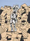 Jean Dubuffet, Territoire et paysan (Territory and Peasant) (W. 1170), 1974, Screenprint in colours, on Arches paper, the full sheet