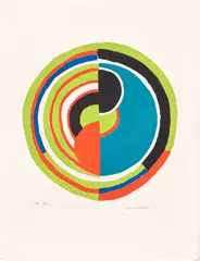 Signal by Sonia Delaunay, 1974, Lithograph in colours, on Arches paper, with full margins, sold Jan 2024