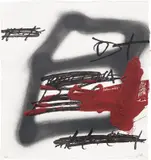 Antoni Tàpies, Forma ombrejad (Shaded Shape) (G. 1122), 1987, Etching and carborundum in black and red with embossing, on Aquari handmade paper, the full sheet