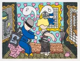 William Copley, Man and Woman, 1978, Screenprint in colours, on Somerset paper, with full margins
