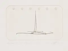 Dan Flavin, Sails 19 (of April 12, 1974), 1974, Etching with punch hole embossing, on shaped wove paper, with full margins