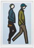 New York Couple 4, from New York Couples by Julian Opie, 2019, Screenprint in colours with inkjet printing and collage, on Canson Conservation board, with full margins, sold Jan 2024