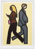 New York Couple 5, from New York Couples by Julian Opie, 2019, Screenprint in colours with inkjet printing and collage, on Canson Conservation board, with full margins, sold Jan 2024