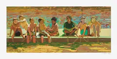 Claire Tabouret, The Dock, 2022, Archival pigment print, on cotton paper, with full margins