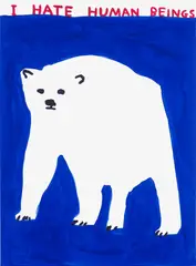 I Hate Humans by David Shrigley, 2022, Screenprint in colours, on Somerset Satin paper, the full sheet, sold Jan 2024