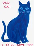 David Shrigley, Old Cat, 2022, Screenprint in colours with varnish overlay, on Somerset paper, the full sheet
