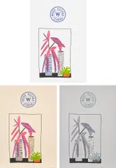 Notepad Doodle 3 (State I-III) by Jonas Wood, 2018, The complete set of three lithographs in colours, on various papers, the full sheets, offered Jan 2024