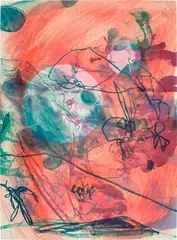 A Season's Echo by Jadé Fadojutimi, 2022, Lithograph in colours, on wove paper, the full sheet, sold Jan 2024