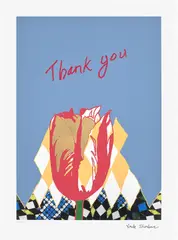 Thank You, from The Help Portfolio by Yinka Shonibare, 2020, Screenprint in colours with gold leaf, on Somerset Satin paper, with full margins, sold Jan 2024