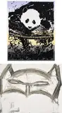 Rob Pruitt and Joyce Pensato, Save the Children ONE HUNDRED YEARS Print Portfolio: two plates, 2019, One screenprint in colours with hand applied glitter, and one lithograph in colours, on Somerset Satin paper, the full sheets