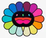 Takashi Murakami, Multicolor Double Face: Black, 2020, Screenprint in colours, on wove paper, with full margins