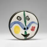 Visage no. 0 (Face no. 0) (A.R. 458) by Pablo Picasso, 1963, White earthenware round plate painted in colours and glazed, sold Jun 2024