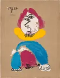 Portraits imaginaire (Imaginary Portraits): one plate by Pablo Picasso, 1969, Offset lithograph in colours, on Arches paper, the full sheet, sold Jun 2024