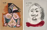Portraits imaginaire (Imaginary Portraits): two plates by Pablo Picasso, 1969, Two offset lithographs in colours, on Arches paper, the full sheets, sold Jun 2024