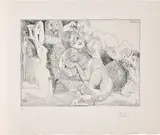 Pablo Picasso, La vie en rose, plate 80 from Série 347 (Bl. 1560, Ba. 1576), 1968, Etching, on BFK Rives paper, with full margins