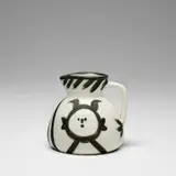 Pichet têtes (Head Pitcher) (A.R. 221) by Pablo Picasso, 1953, White earthenware turned pitcher painted in black with partial brushed glaze, sold Jun 2024