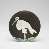 Oiseau no. 83 (Bird no. 83) (A.R. 483) by Pablo Picasso, 1963, White earthenware round plate painted in colours with partial brushed glaze, sold Jun 2024