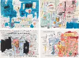 Jean-Michel Basquiat, Ascent; Olympic; Leeches; and Liberty, 1982-1983/2017, The complete set of four screenprints in colours, on Somerset paper, the full sheets loose (as issued), with colophon, all contained in the original dark grey linen-covered portfolio with silver embossed crown