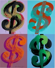 Andy Warhol, $ (Quadrant) (see F. & S. 283), 1982, Unique screenprint in colours, on Lenox Museum Board, the full sheet