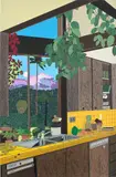 Jonas Wood, Kitchen Interior, 2022, Screenprint in colours, on Rising Museum Board, the full sheet