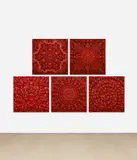 The Empresses (H10) by Damien Hirst, 2022, The complete series of five giclée prints in colours with screenprinted glitter, flush-mounted to aluminium with metal s, sold Jun 2024