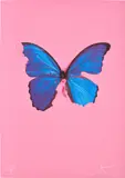 Blue Butterfly, from In The Darkest Hour There May Be Light by Damien Hirst, 2006, Screenprint in colours with glaze, on wove paper, the full sheet, sold Jun 2024