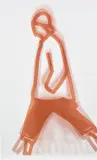 Julian Opie, Turn Ups, from Old Street Walkers, 2022, Lenticular acrylic panel on white acrylic mount (as issued)