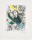 Marc Chagall, L'artiste II (The Artist II) (M. 929), 1978, Lithograph in colours, on Japon nacré paper, with full margins