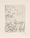 Alberto Giacometti, La réveille-matin (The Alarm Clock) (L. 73), 1965, Etching, on BFK Rives paper, with full margins