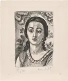 Jeune fille aux boucles brunes (Girl with Brown Curls) (D. 448) by Henri Matisse, 1924, Lithograph, on Arches paper, with full margins, sold Jun 2024