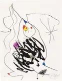 Joan Miró, Journal d'un graveur (Diary of an Engraver): one plate (D. 787, see C. Bks. 200), 1975, Etching and aquatint in colours, on BFK Rives paper, the full sheet