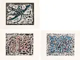 Jean Paul Riopelle, Les mouches à Marier (Marier's Flies): three plates, 1985, Three etchings in colours (from the set of eight), on Arches paper, with full margins