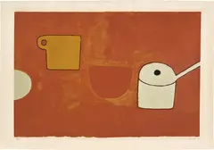 William Scott, Cup, Bowl, Pan, Browns and Ochres (A. 28), 1970, Screenprint in colours, on J. Green paper, with full margins
