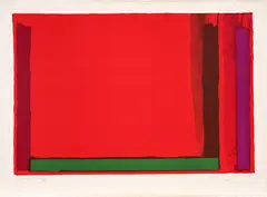 Small Red by John Hoyland, 1968, Lithograph in colours, on BFK Rives paper, with full margins, sold Jun 2024