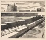 Paul Nash, The Sluice (P. L8), 1920, Lithograph, on thin wove paper, with full margins
