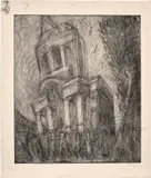 Leon Kossoff, Christchurch, 1988, Etching with aquatint and drypoint, on Arches paper, with full margins