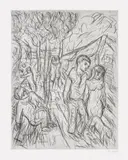 Leon Kossoff, A Street in Willesden, 1986, Drypoint and aquatint, on wove paper, with full margins