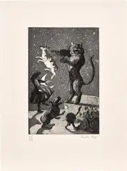 Paula Rego, Hey Diddle Diddle, from Nursery Rhymes (R. 47), 1989, Etching and aquatint, on Arches paper, with full margins
