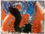 Howard Hodgkin, Into the Woods, Winter (H. 116), 2001-02, Lift-ground etching and aquatint in colours, with carborundum and extensive hand-colouring in acrylic, on two sheets of Moulin du Gue paper, the full sheets
