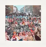 Peter Blake, Petticoat Lane - One Hundred Women, from The London Suite, 2012, Screenprint in colours, on Somerset paper, with full margins