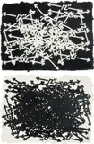 Mel Bochner, 50 Foot Print; and 100 Foot Print (K.W. 1997.05-1997.06), 1997, Two wood engravings, on handmade Twinrocker paper, the full sheets
