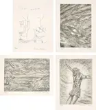 Raymond Pettibon, I Am My...; Ought We To...; I Do Not...; and I Fear The..., 2001, Four etchings, on wove paper, with full margins