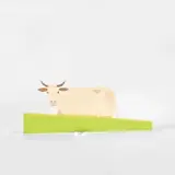 Alex Katz, Cow (Small; cutout edition) (S. 384), 2004, Shaped aluminium multiple with screenprint in colours on both sides, on a metal base