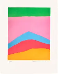 Etel Adnan, Memories, 2021, Etching in colours, on Arches paper, with full margins